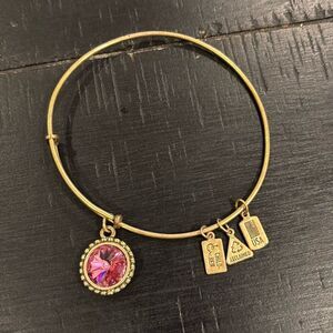 Wind & Fire October Birthstone Bangle Pink Tourmaline Swarovski Crystal Bracelet